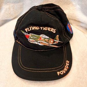 Flying Tigers Founder Historical Organization Black Strapback Hat Adjustable Cap